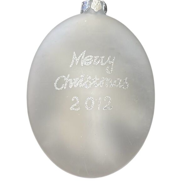 2012 oval frosted glass Holiday Ornament - Picture 3 of 4